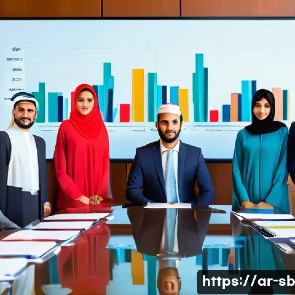 사례 연구의 작성 방법 - **Prompt:** A group of diverse Arab business professionals, including men and women aged 25-50, in a...